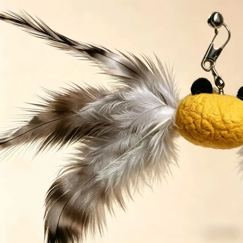 Juguete cangrejo simulado para gatos con plumas – Palo interactivo - imagen 4
