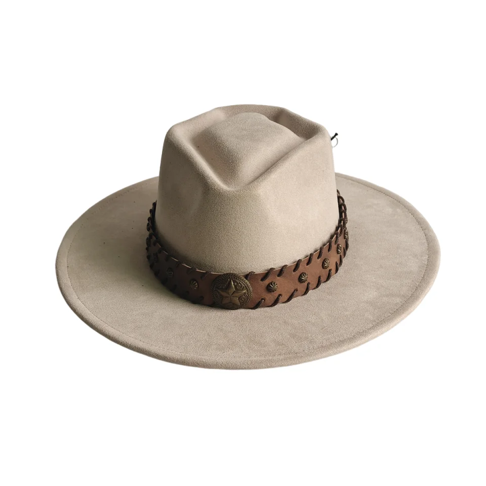 Retro Arrow Top Vegan Suede Hat 9cm Wide Brim Fedora Hat for Women Men Suitable for Pyrography Painting Gifts Party Etc view 3