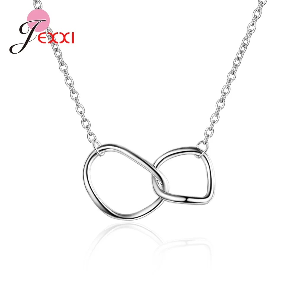 Geometric Elements Chain Pendant Necklace Female Luxury Brand Jewelry Necklaces 925 Sterling Silver Color Jewelry Accessory