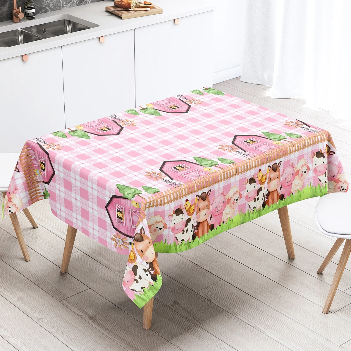 130*220cm Farm Animals Disposable Tablecloth Farm Animals Birthday Party Decor Kids Birthday Party Favors Supplies Baby Shower