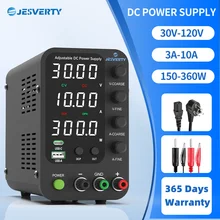 Jesverty DC Lab Fonte de alimentação 30V 60V 120V Banco Codificador de fonte de alimentação Regular tensão e corrente Tensão de entrada dupla 220V/110V
