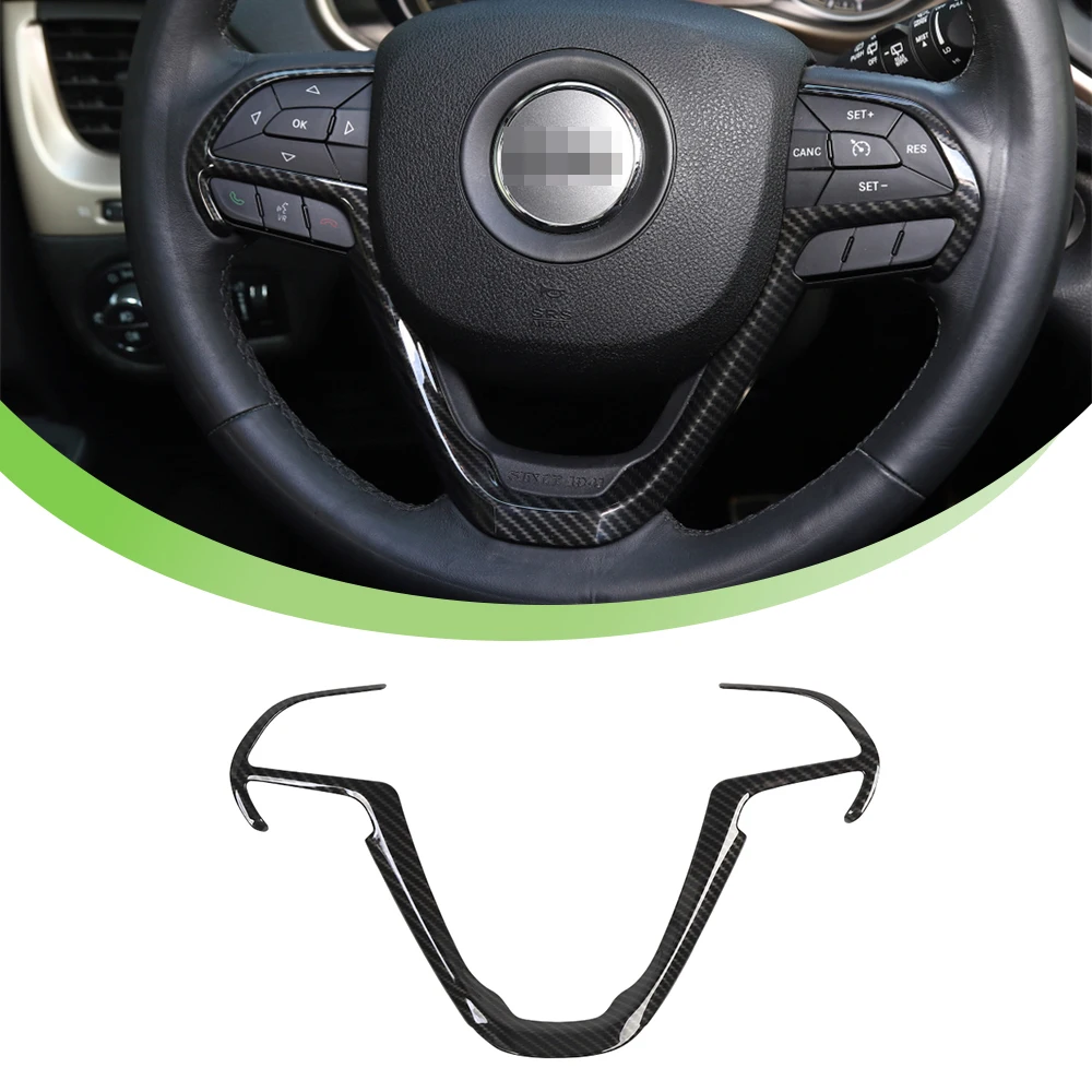 Steering Wheel Decorative Cover Trim Decal for Jeep Grand Cherokee 2014 2015 2016 2017 2018 2019 2020 Car Interior Accessories