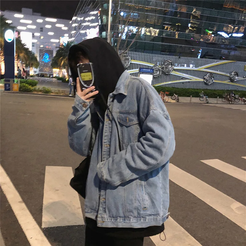 2023 Spring and Autumn New Fashion Trend Solid Color Denim Jacket Men's Casual Loose Comfortable Large Size High Quality Coat