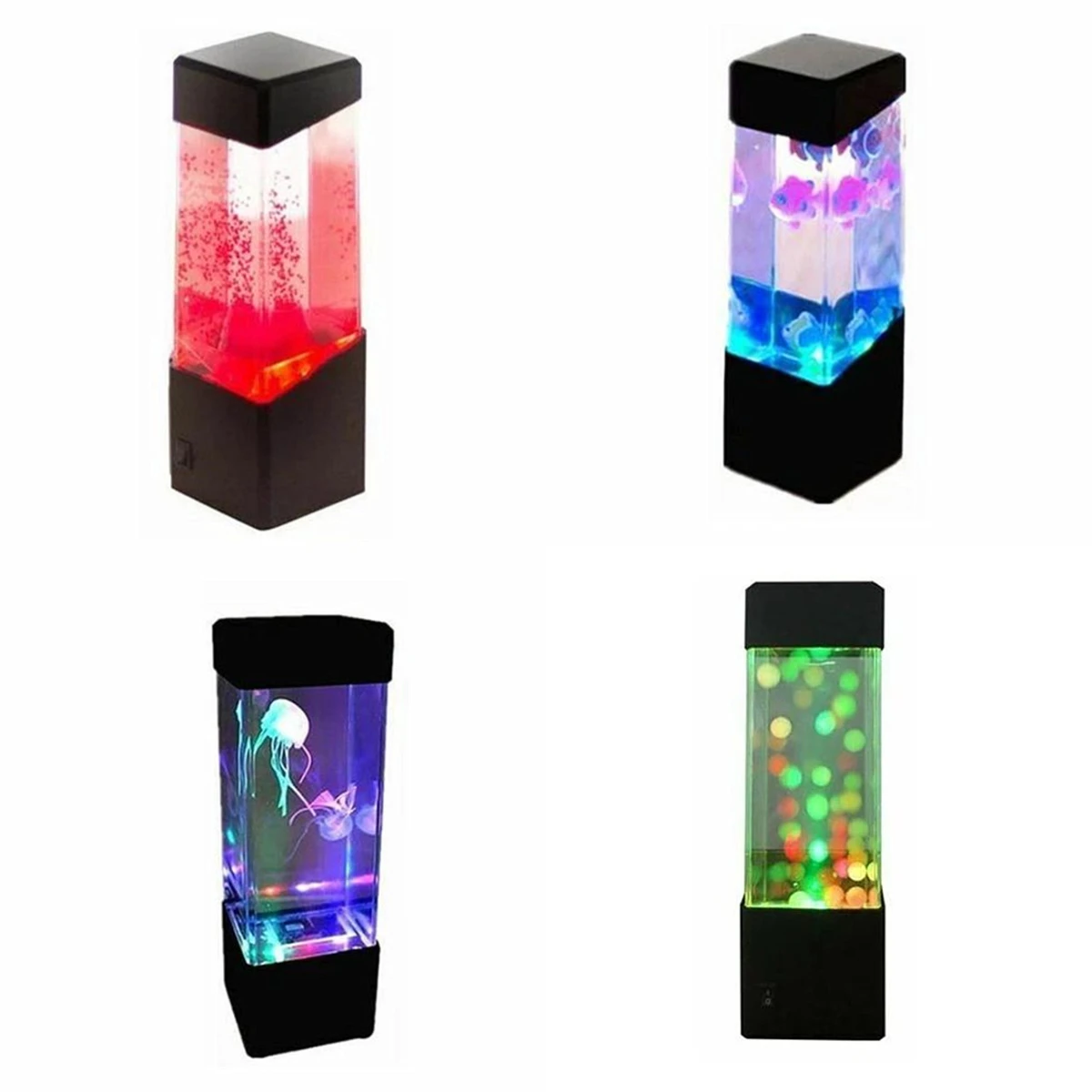 Led Jellyfish Night Light Aquarium Fish Trunk Shape Bedroom Lamp Room Decor Decorative Luminaires Holiday Gifts Light