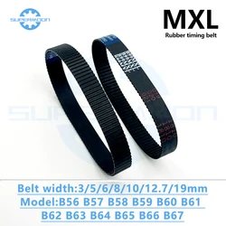 MXL Timing Belt Number Of Teeth B56 B57 B58 B59 B60 B61 B62 B63 B64 B65 B66 B67 Width 3-19mm Closed-Loop Belt 3D printer parts