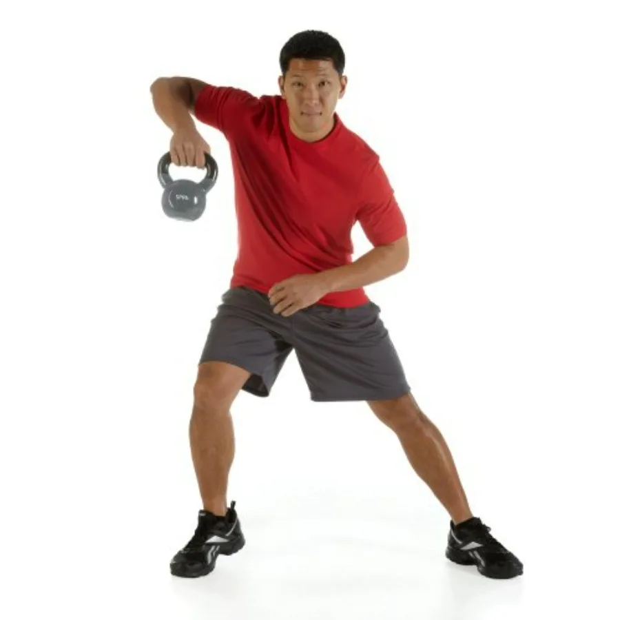 SPRI Kettlebell الأوزان الفاخرة الحديد الزهر الفينيل المغلفة الراحة قبضة واسعة مقبض اللون مشفرة Kettlebell مجموعة الوزن للمنزل الصالة الرياضية أ
