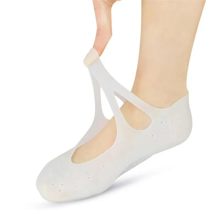Silicone Gel Heel Socks Moisture Lock Protective Sleeves Anti-Friction Pedicure Foot Covers for Daily Use