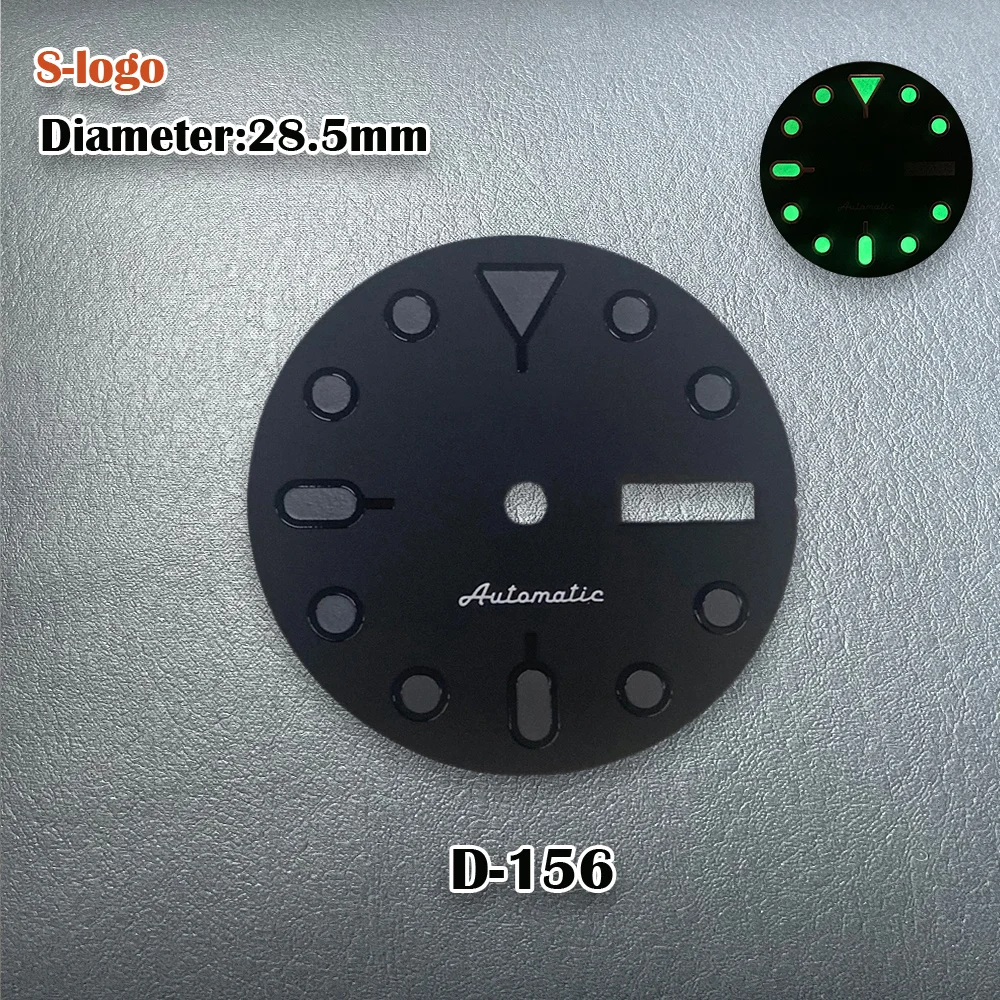 New 28.5mm NH36 Dial S Logo Green Luminous SKX007 Dial Suitable For NH36 Japanese Automatic Movement Watch Accessories