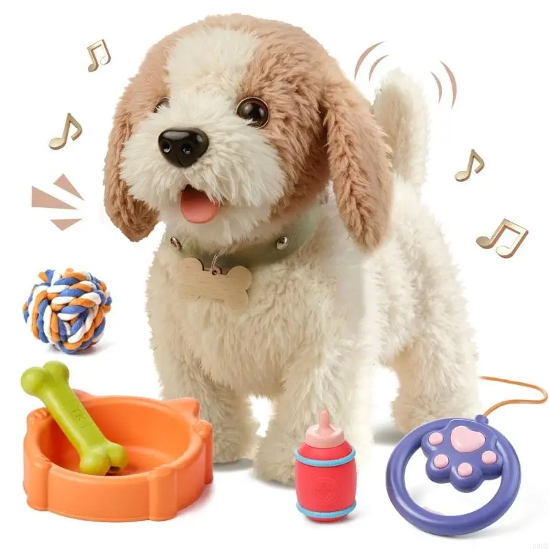 

Electric Singing Toy Dog With Realistic Design Emits Barking Sounds Songs Simulates Dog Behaviors For Children Play 896C