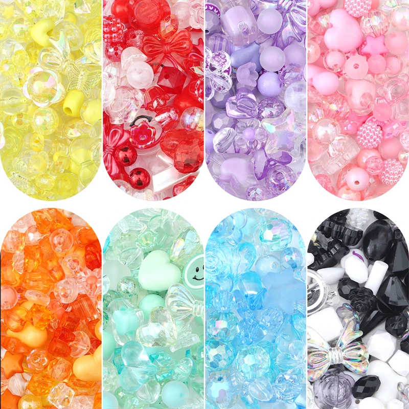 30g Fashion Cute Random Mixed Plastic Acrylic Beads For DIY Necklace Bracelet Cellphone Strap Jewelry Craft Making Accessories