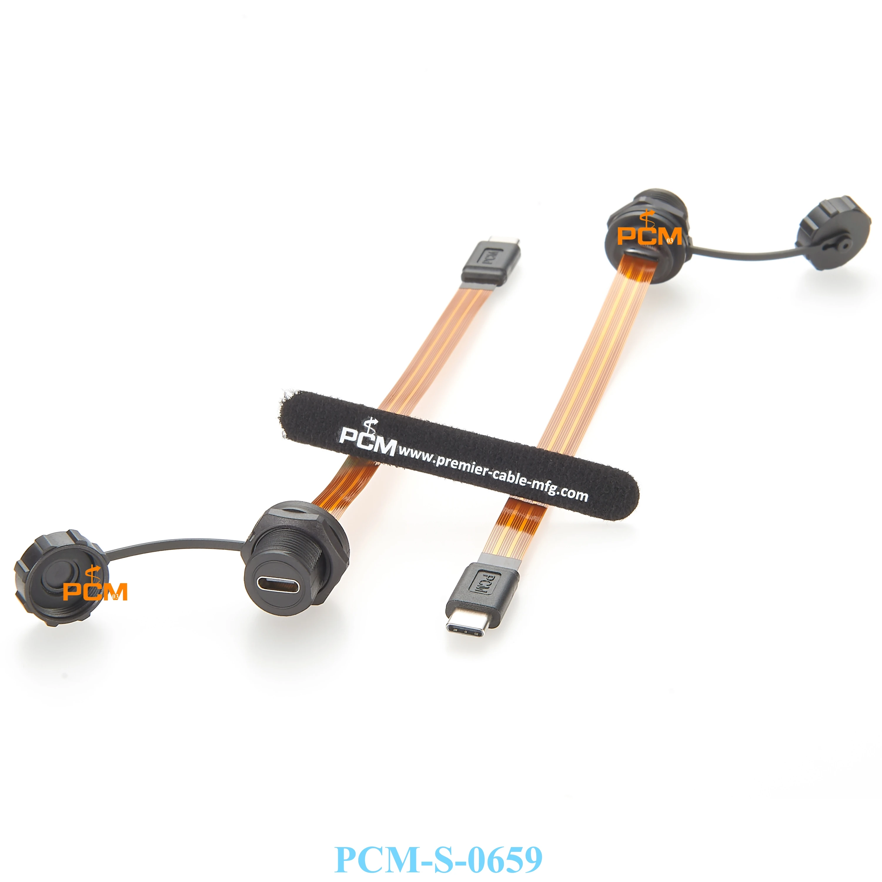 USB C - USB C FPCケーブル 10Gbps 100W急速充電 USB 3.1 Gen2 Type C PDケーブル オス-メス パネルマウント フラットスリムケーブル