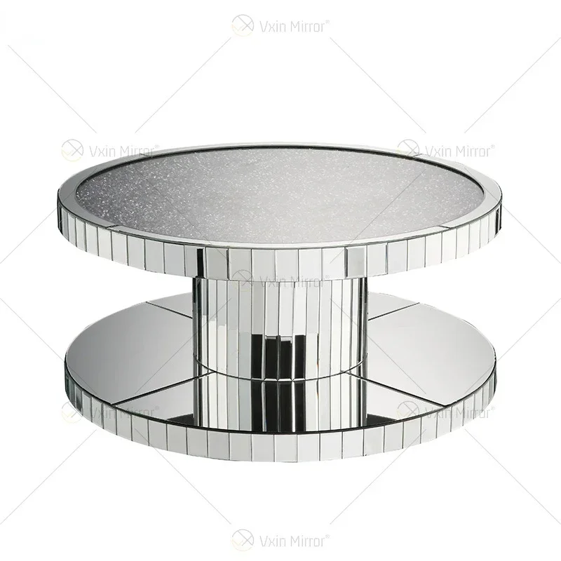 Factory price customized mirror shaped circular coffee  , living room coffee  , mirror shaped  , edge table,