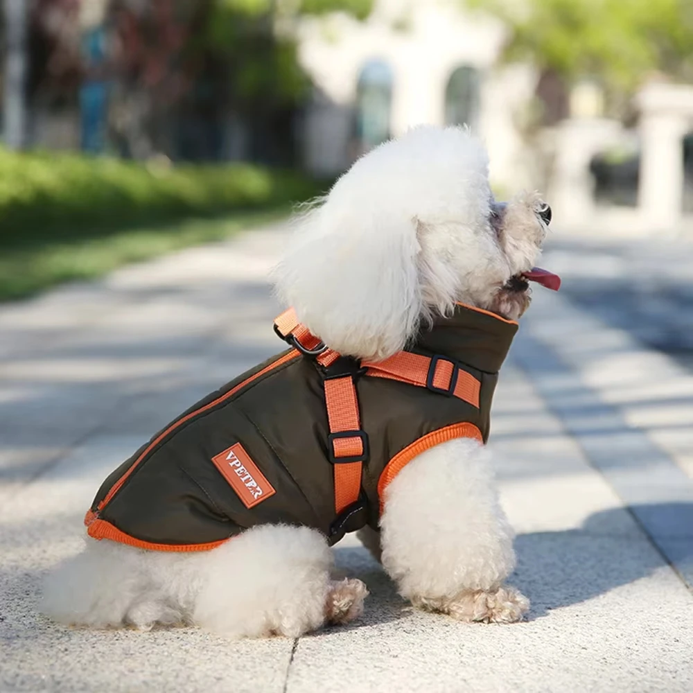 Vest Yorkie Coat French Bulldog Costume Puppy Jacket Waterproof Pet Clothes for Small Dogs with Harness Winter Warm Chihuahua