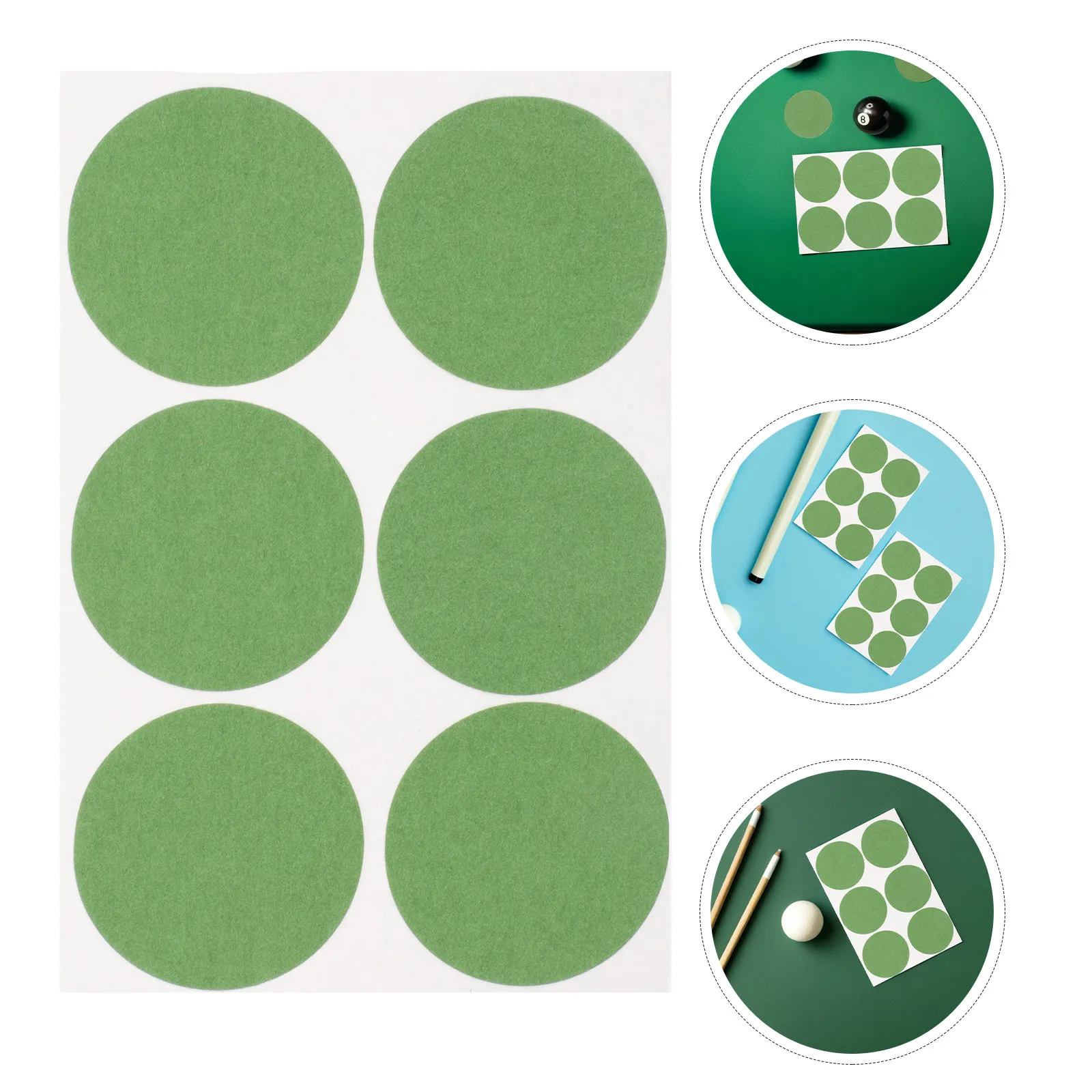 

2 Sheet Pool Table Cloth Repair Kit Self-Adhesive Billiard Felt Patches 2.16 Inch Snooker Table Hole Repair Pool Cue Cloth