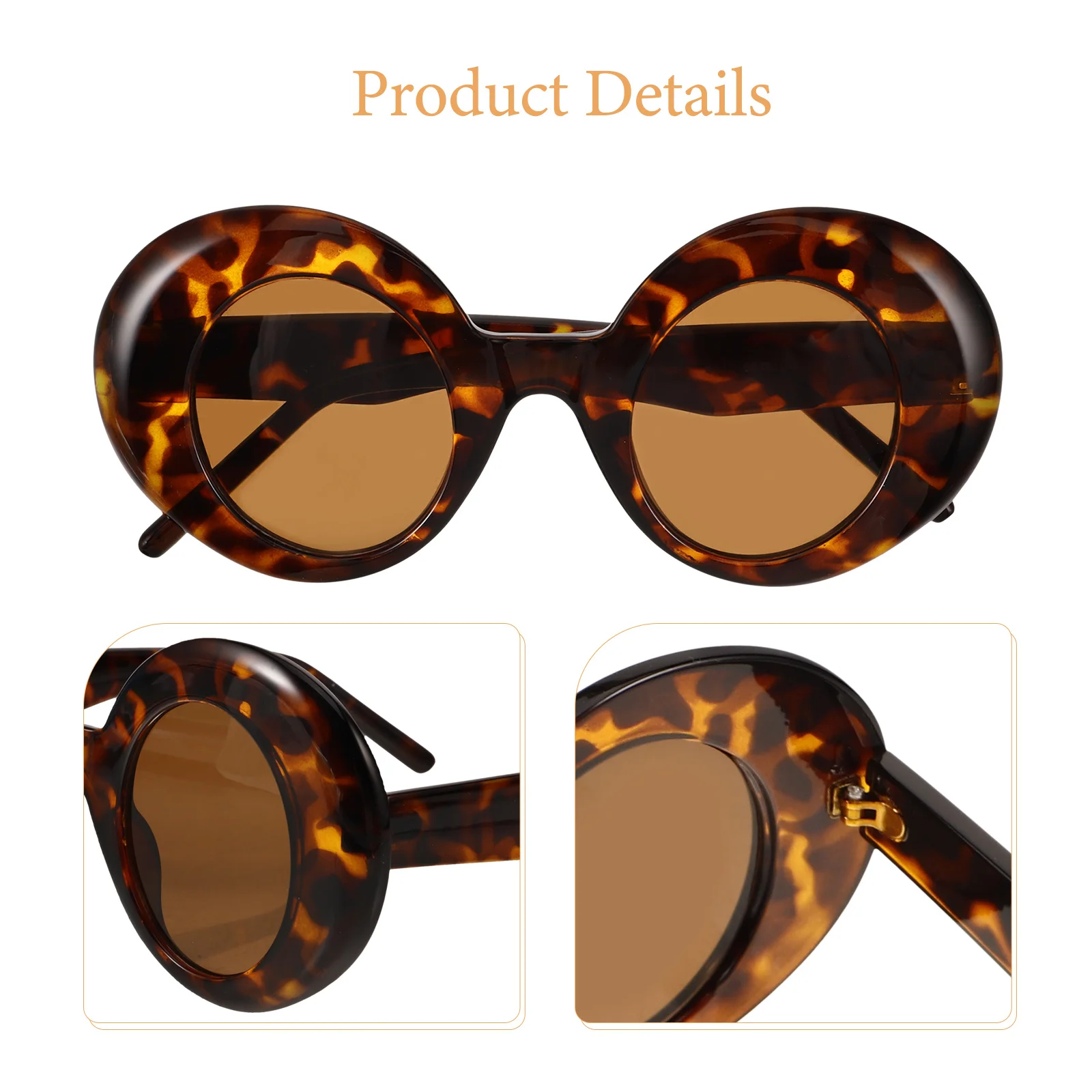 

1Pair Color-Contrast Sunglasses Creative Oval Aesthetic Glasses for Women Party Photo Booth Props Dance Masquerade Festive