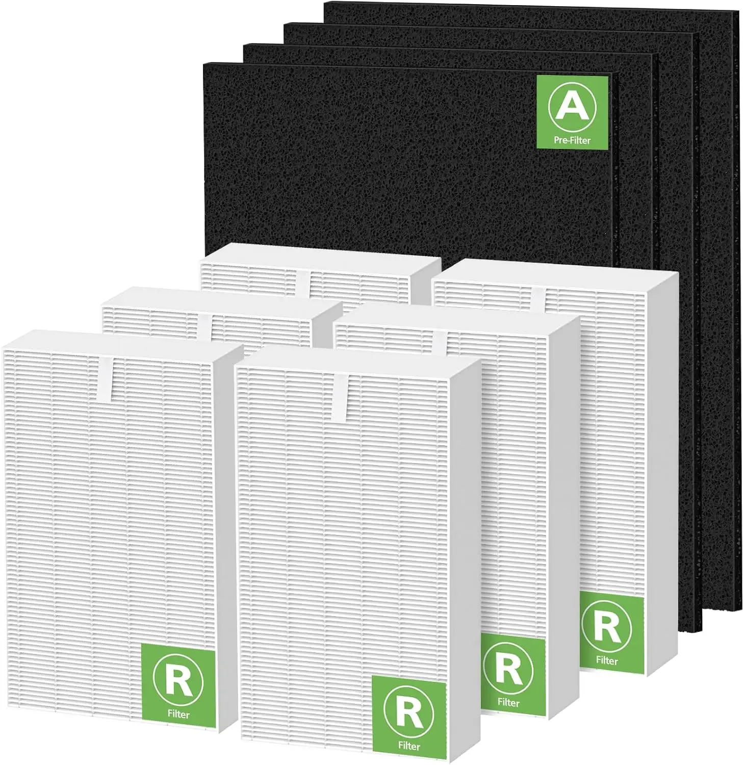 

Комплект из 6 сменных HEPA-фильтров для очистителей воздуха, совместимых с несколькими моделями, улучшает качество воздуха