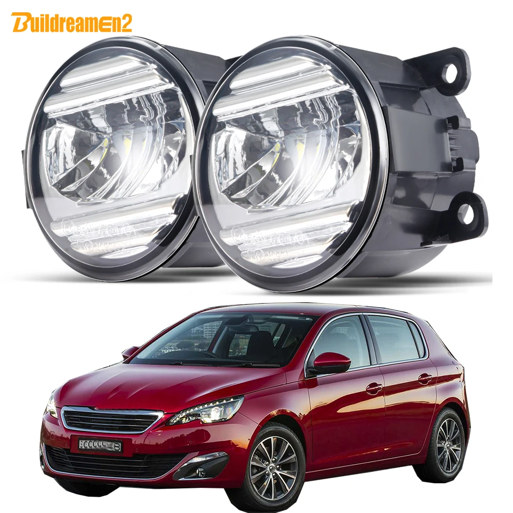 

2 Pieces Fog Light Assembly 30W H11 Car Front Bumper LED Fog Daytime Running Lamp For Peugeot 308 2013 2014 2015 2016 2017 2018