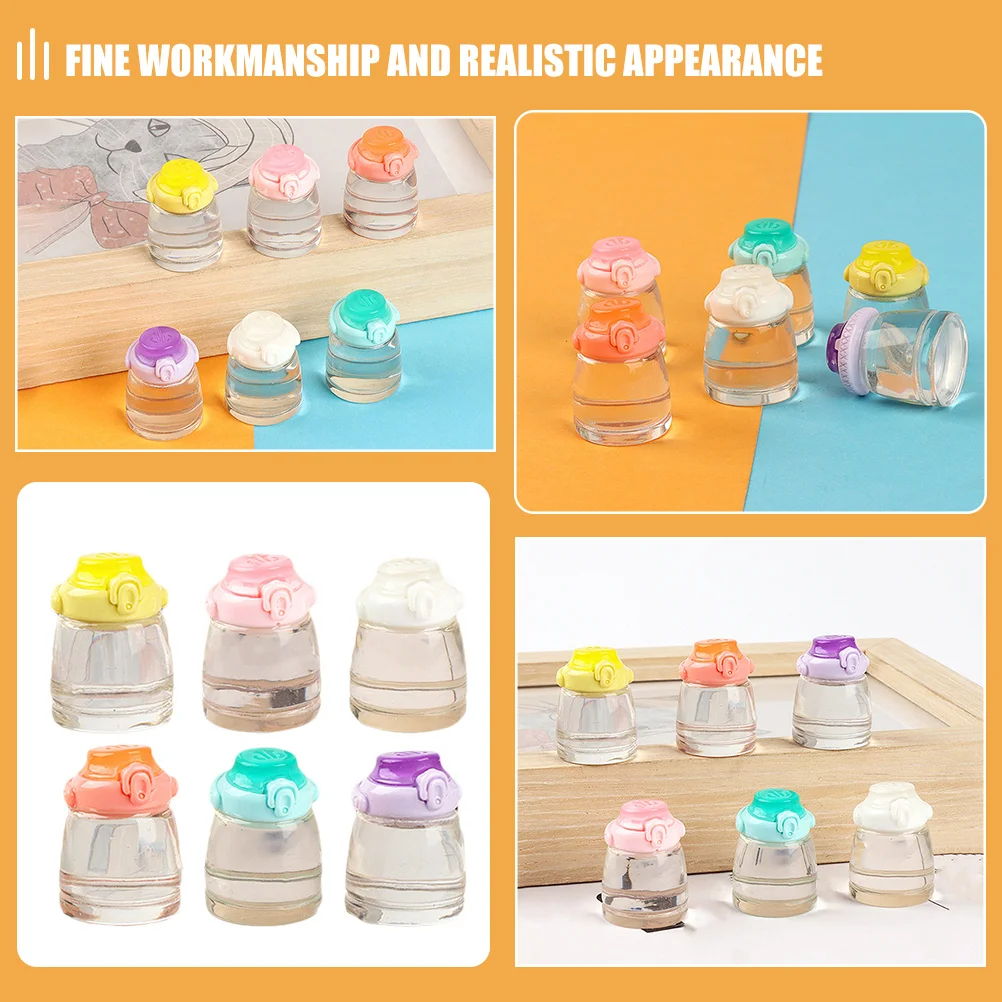 

12Pcs Miniature Water Bottles Set Realistic Resin Mini Bottles Decorative Mini House Kitchen Accessories for Pretend Play