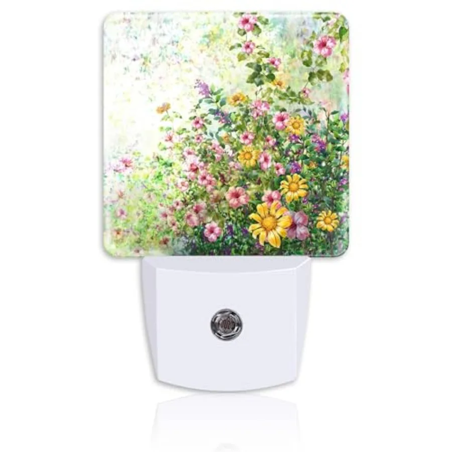 

Night Light Plug into Wall with Dusk to Dawn Sensor Abstract Garden Floral Energy Efficient LED Nightlight for Women Girls Boys
