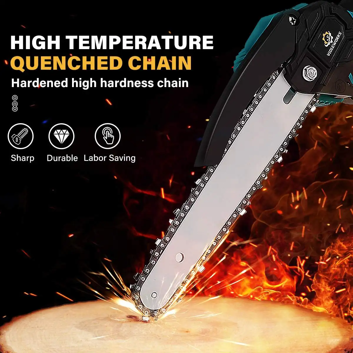 8 Inch Brushless Electric Chain Saw Handheld Protable Chainsaw Winter Tree Branches Wood Cutter Pruning Tool for Makita 18V