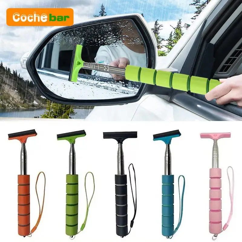 Herramienta telescópica de limpieza de limpiaparabrisas de coche, raspador de vidrio automático con mango largo para limpieza de ventanas
