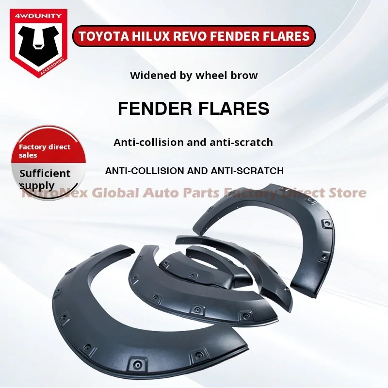 

Durable ABS Fender Flares for Toyota Hilux Revo 2015-2020 | Anti-Scratch Engineering Plastic | Direct Bolt-On Mud Guards