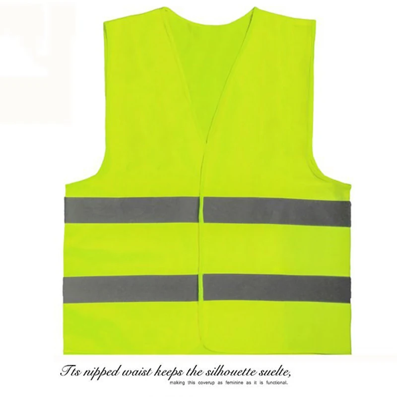 1pcs New Neon Security Safety Vest High Visibility Night Work Reflective Stripes Orange & Yellow Unisex 56*68cm