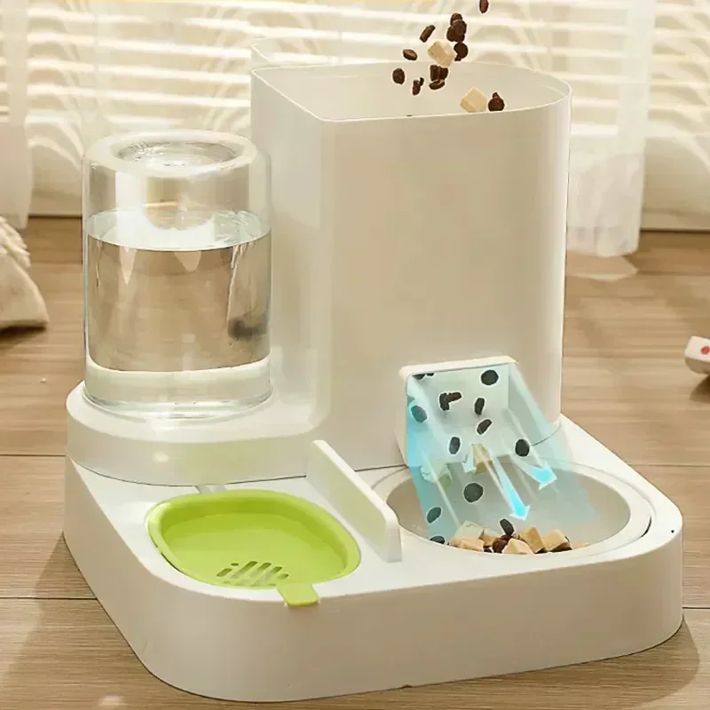 Water Bowl Dry Cat Wet Automatic Container Capacity Dispenser Feeder Food Large Drinking Pet And Dog Separation