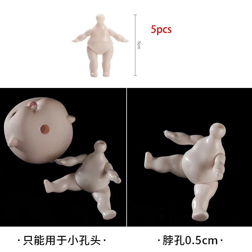 5pcs Mini Doll Body 5 cm Doll Body Jointed Small Doll DIY Naked Nude Body Doll Toy Girl Gifts