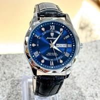 POEDAGAR Luxury Business Man Wristwatch Waterproof Luminous Date Week Men Watch For Men Quartz Clock Leather Men's Watches reloj