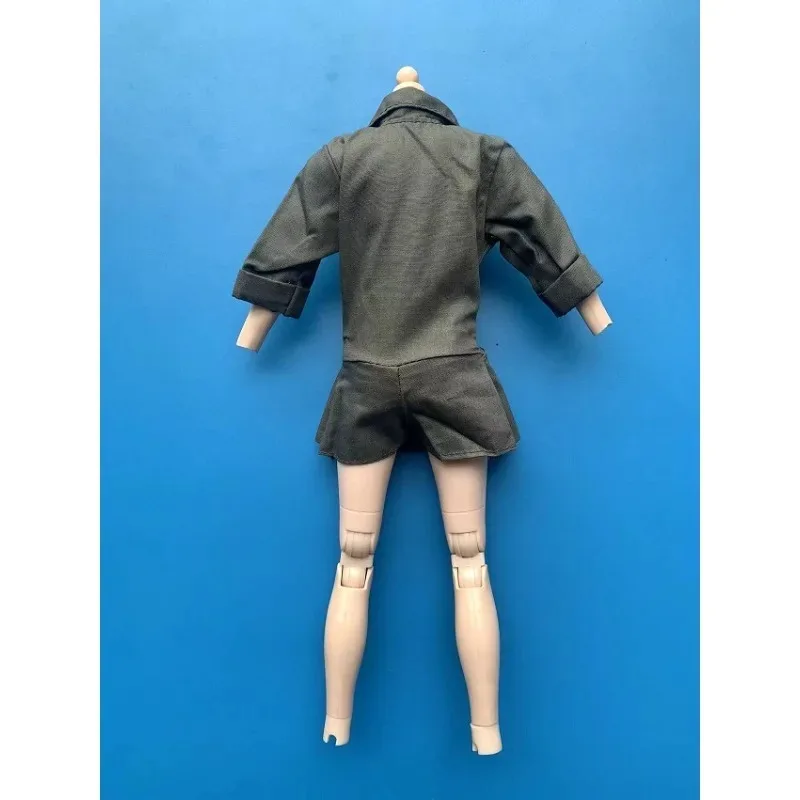 Zqn 1/6 Scale Female Soldier Dress Jumpsuit Military Green Workwear Clothes Model for 12Inch Action Figures Scene Decoration