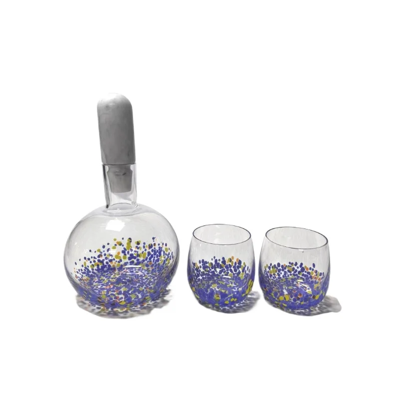 

Simple light luxury modern art tea brown wine glass wine jug decanter ornament, model room living room bar