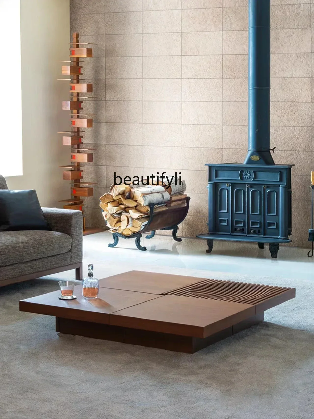 

x11Italian minimalist Rubik's Cube coffee table square Nordic light luxury multi-functional stretching tea table