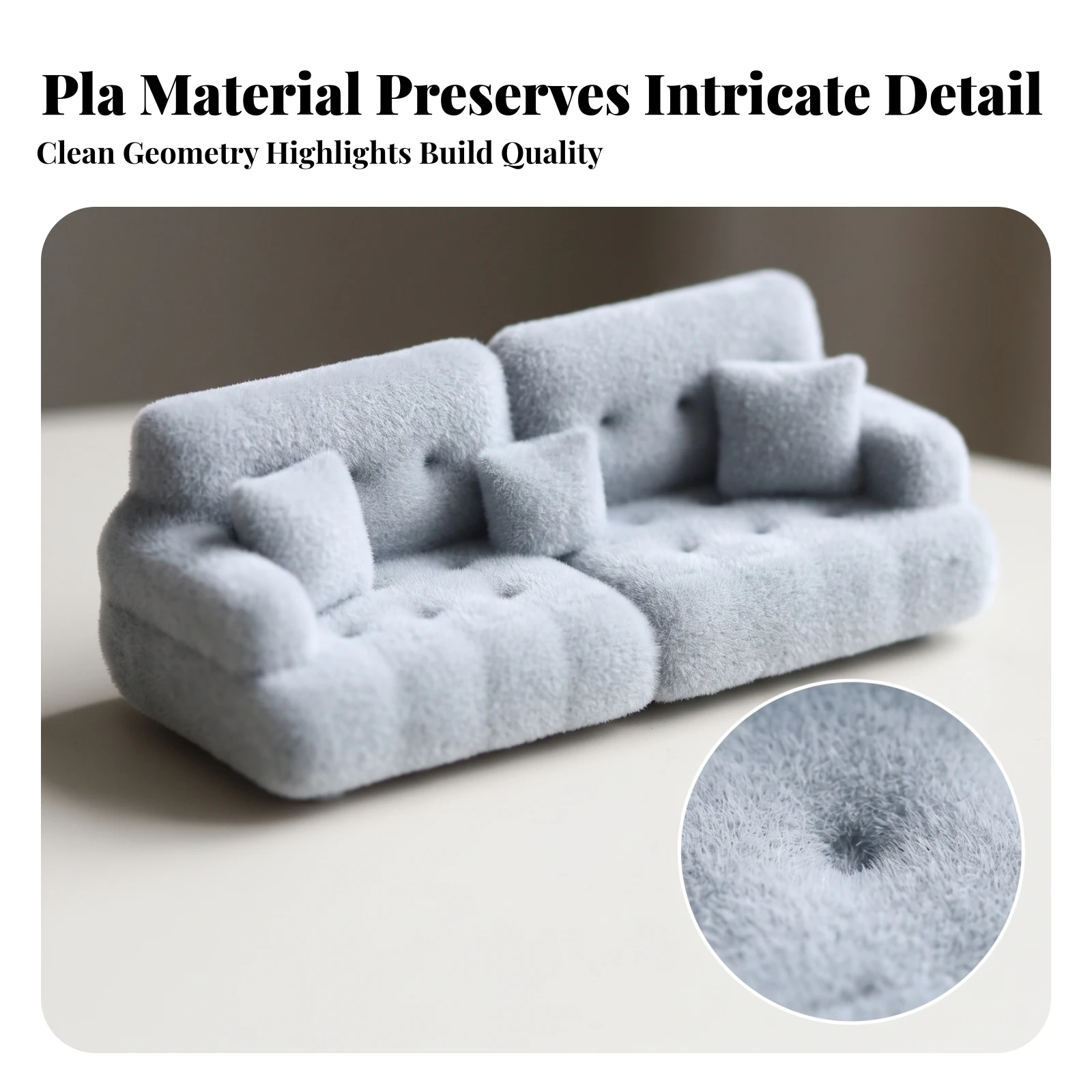 Miniature Sofa with Cushions Soft Dollhouse Sofa with Cushions Dollhouse Couch Realistic Cloth for Diorama Builders