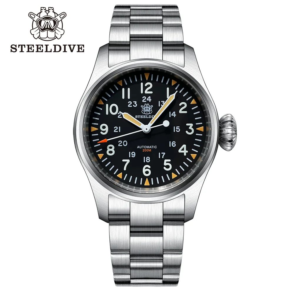 

STEELDIVE Official SD1928H Retro Mechanical Watch Sapphire Mirror 200M Waterproof NH35 Movement Swiss Luminous Luxury Dive Watch