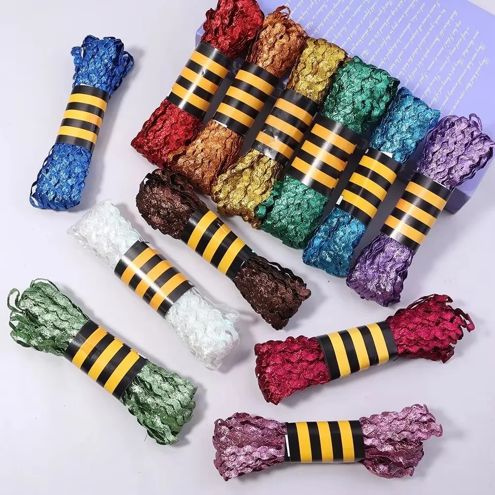 15 Yards Polyester Ribbon 5mm Multicolor Grosgrain Lace Trim Ribbon DIY Zig Zag Ribbons For Wedding Party Christmas Decor