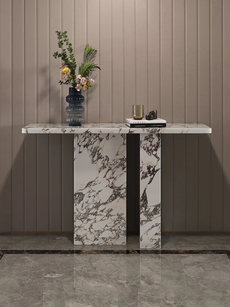 

Marble entrance table, entering the entrance hall, leaning against the wall, French style luxury entrance table, storage rack