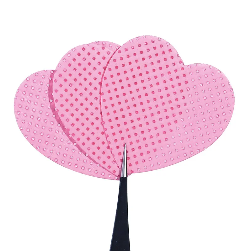 200Pcs Pink Heart lint-Free Nail Wipes Lint Free Cotton Pads UV Gel Tips Remover Nails Polish Gel Cleaning Pads Manicure Tools