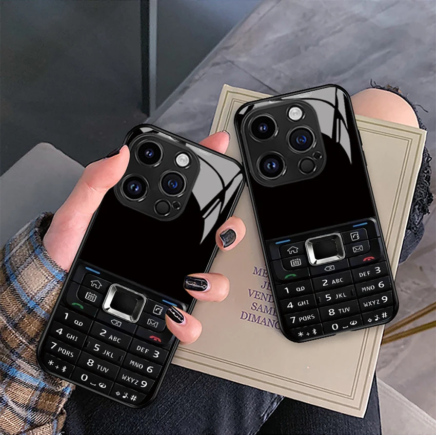 Vintage Phone Case For Iphone 16 15 14 13 Pro 12 11 Max Plus 16Pro Glass Back Phone Case Personalized 15Promax Cover Hard Shell