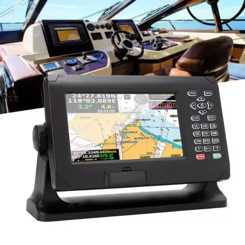 XF-808 8in Marine Boat GNSS Fish Finder Chart Plotter GPS BDS Navigator Keyed Assist Chartplotter For C-Map MAX&XINUO-MAP