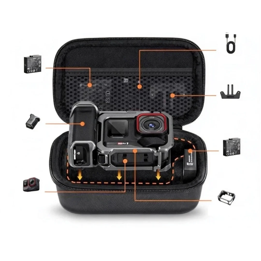 

Carrying Case for Insta360 Ace Pro 2,Compatible with Camera Photography Grip Kit, Travel Storage Bag Hard Shell Case Accessories