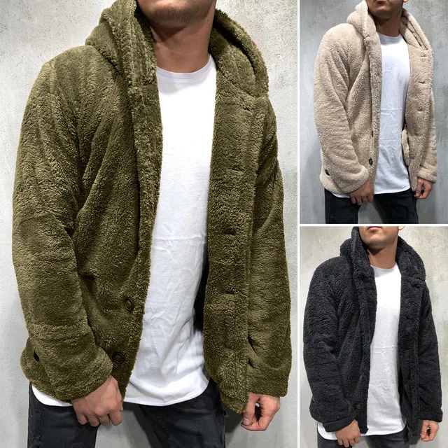 

Men's Warm Hoodie Sweater Winter Plu Coat Jaet Slim Fit Casual Youthful Trendy Mixed Fabric Hooded Color Autumn Wear