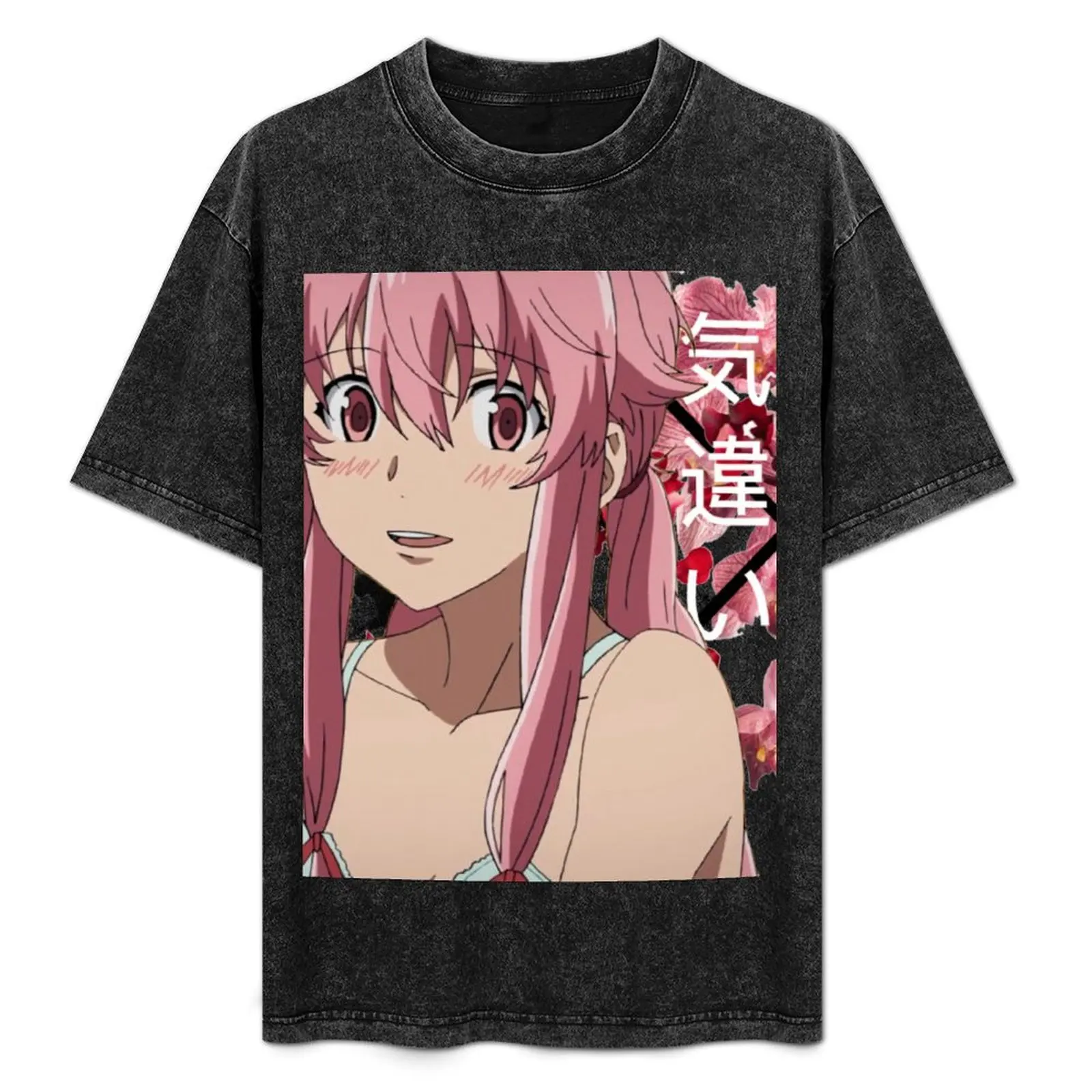 

Yuno Gasai - Mirai Nikki T-Shirt Plus Size Basic Short Sleeve Top