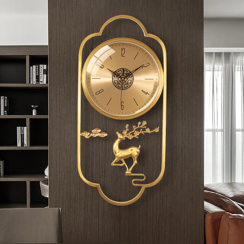 Large Wall Clock Backyard and Garden Decorations Luxury Brass Home Living Room Bedroom Design Nordic Interior Korean Style Decor