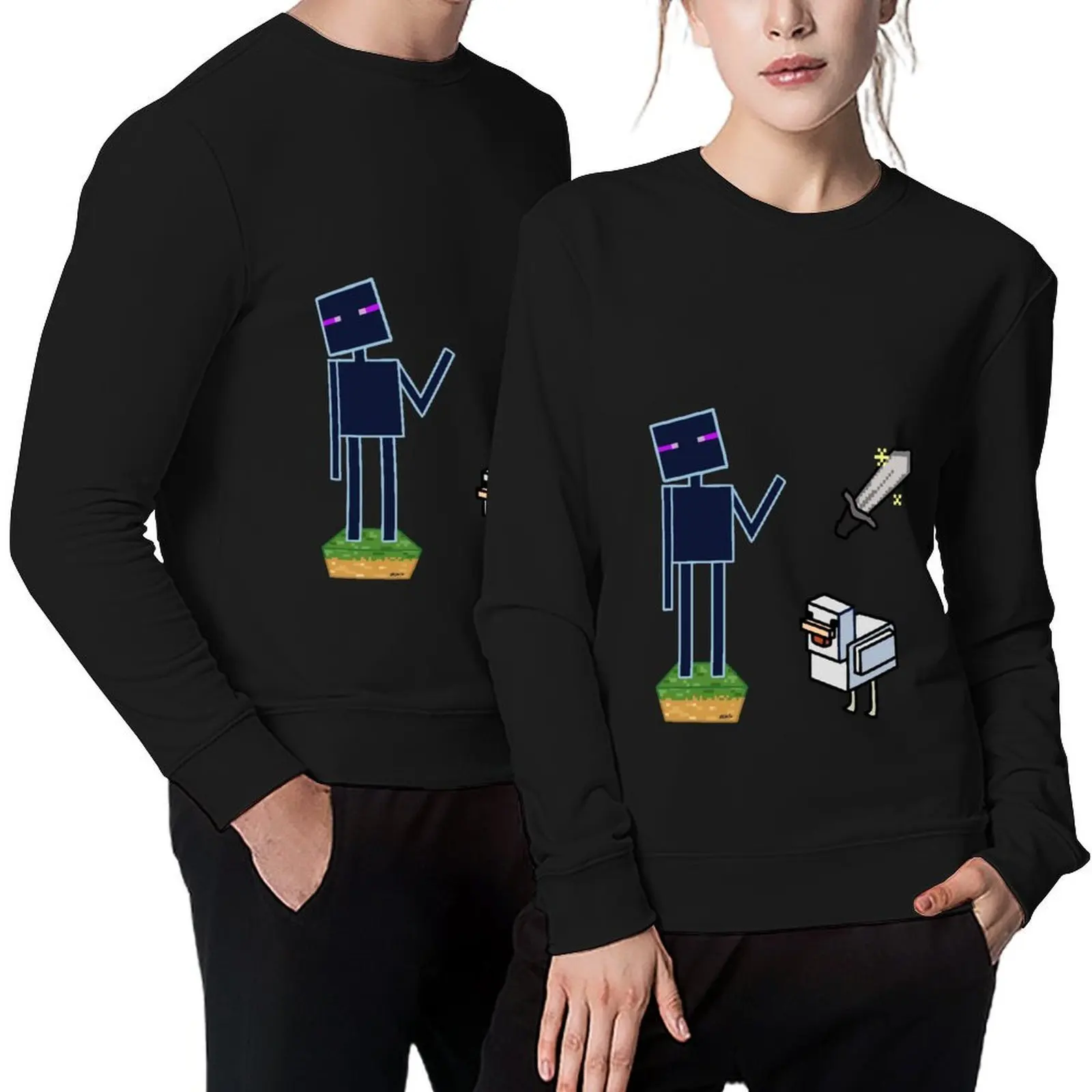 

Enderman, Sword, Chicken Design Sheet Pullover men's clothes autumn korean clothes men's sweat-shirt set sweatshirt men