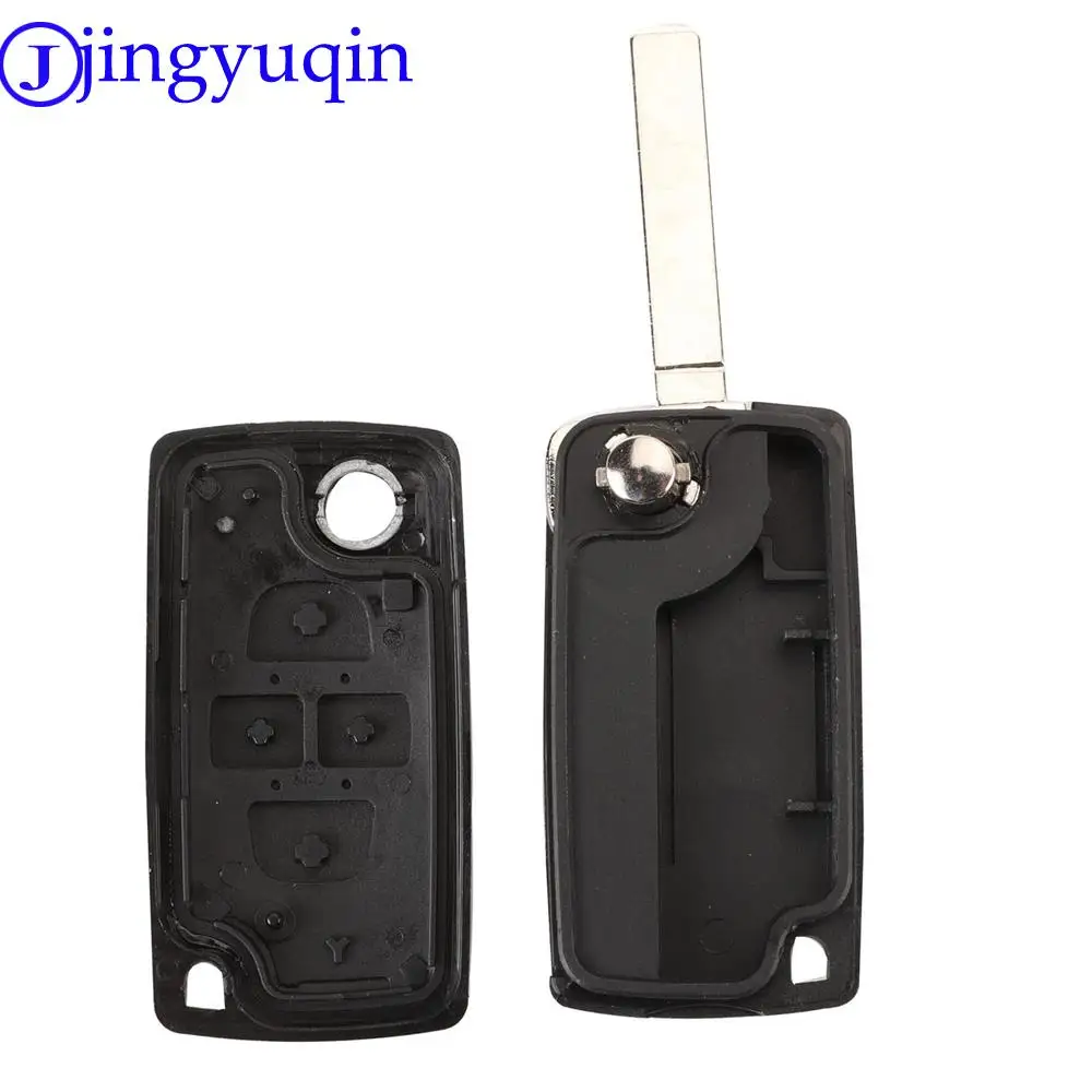 jingyuqin 4 Buttons Remote Flip Car Key Shell Case Fob  For Peugeot 1007 For Citroen C8 VA2/HU82 Blade CE0523