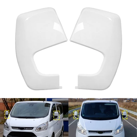 ANGRONG 1 пара окрашенных крышек зеркал с замороженным белым крылом для Ford Transit Custom 12-20