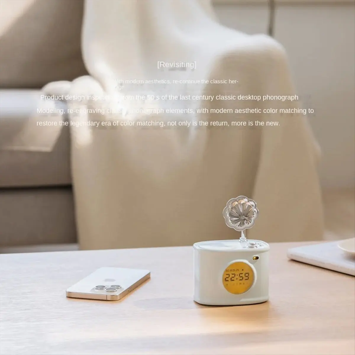 

Y69A Bluetooth Speaker Retro Clock Alarm Clock Calendar with Display Desktop Home Decor Creatives Gift Small Speaker D