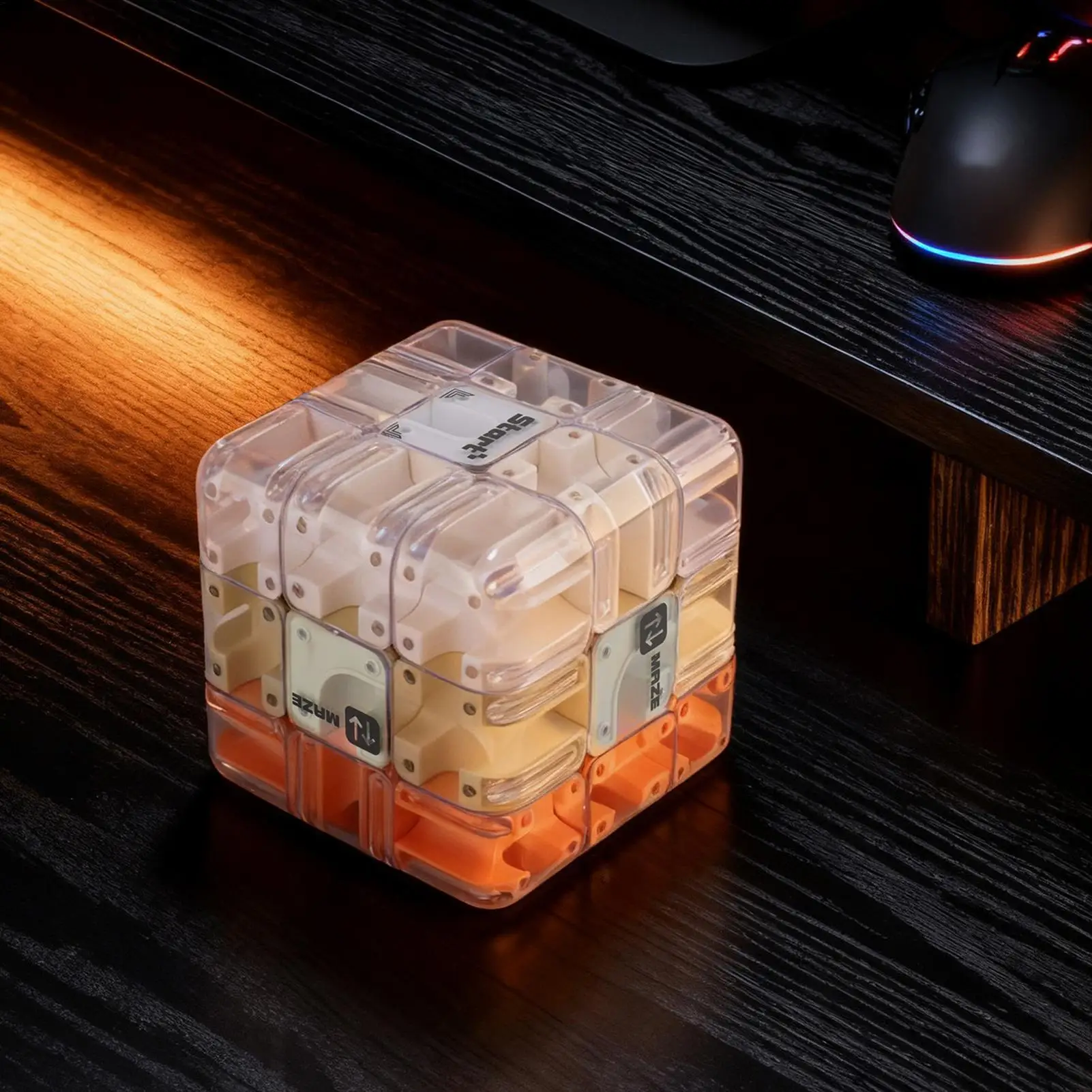 ลูกบาศก์เขาวงกต 3 มิติ ของเล่นฝึกสมอง เกมปริศนาเขาวงกต สำหรับเด็กชาย เด็กหญิง ใช้ได้ที่บ้าน เดินทาง งานปาร์ตี้ ห้องเรียน รถยนต์