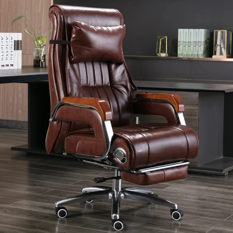 Leather Armchair Office Chair Recliner Swivel Lazy Rolling Design Comfortable Computer Chair Work Cadeira Gamer Home Furniture